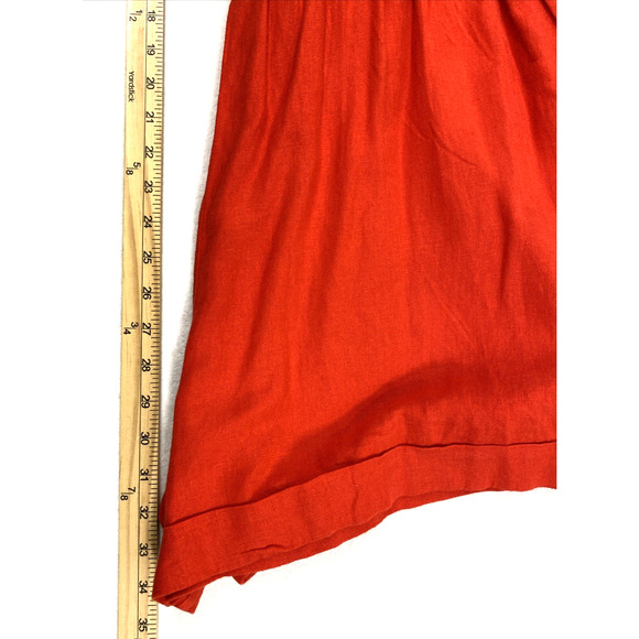 Womens Shorts Jumpsuit Size Medium Red Wrap 1 Piece Romper Linen Blend NWT - Picture 12 of 12
